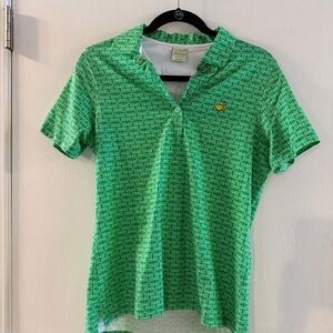 Peter Millar (Masters) Green Geometric Polo